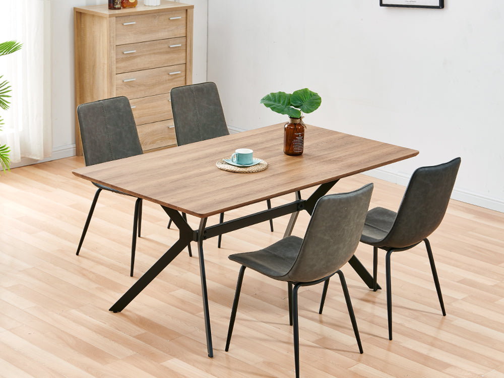 ROWAN 4PCS Dining Chair - DARK GREY