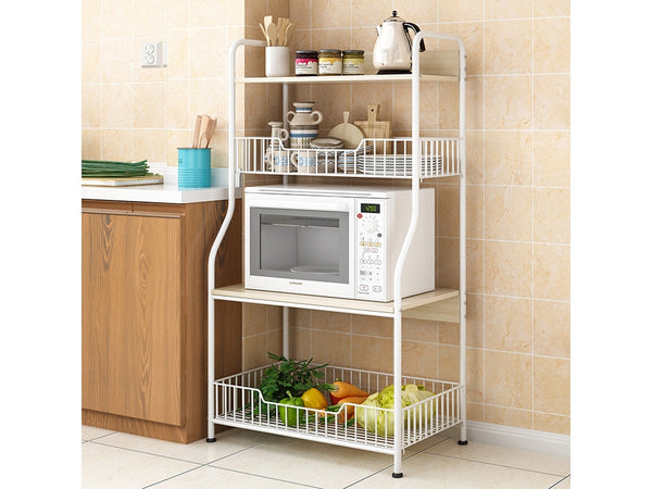 KULIK Kitchen Storage Shelf Microwave Stand with Baskets