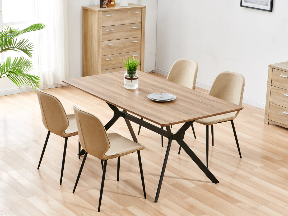 SLOANE 4PCS Dining Chair - BEIGE