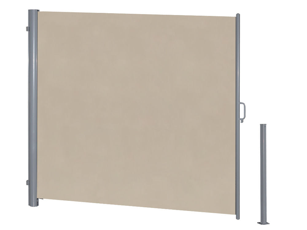 1.8m x 3m Retractable Side Screen - BEIGE