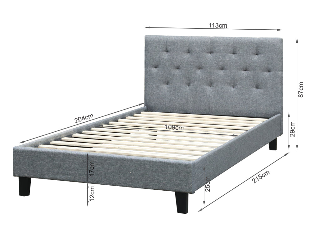 BLANE King Single Bed Frame - GREY