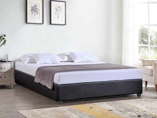 FUJI Double PU Bed Frame - BLACK