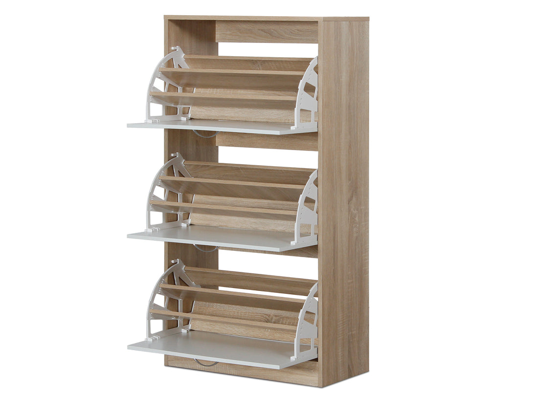 ANAU 3 Drawer Shoe Cabinet Storage Rack - OAK