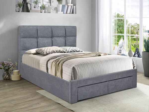 MUSALA Queen Bed Frame with Storage - DARK GREY