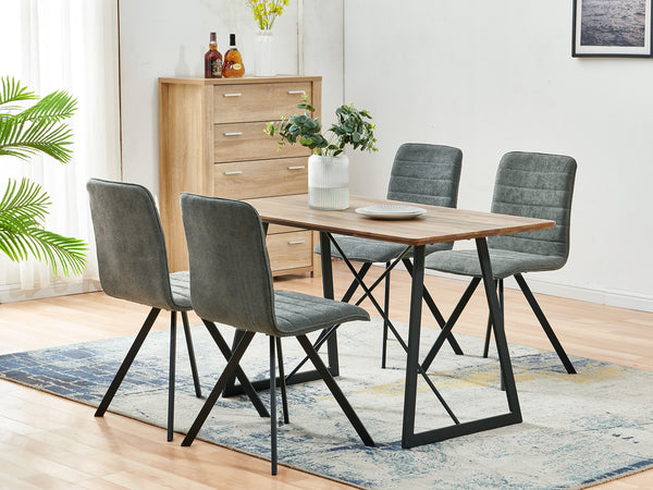 NOELLE 4PCS Upholstered Dining Chair - LIGHT GREY