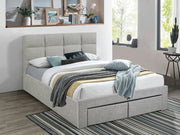 MUSALA Queen Bed Frame with Storage - LIGHT GREY