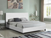 LOGAN King PU Bed Frame - WHITE