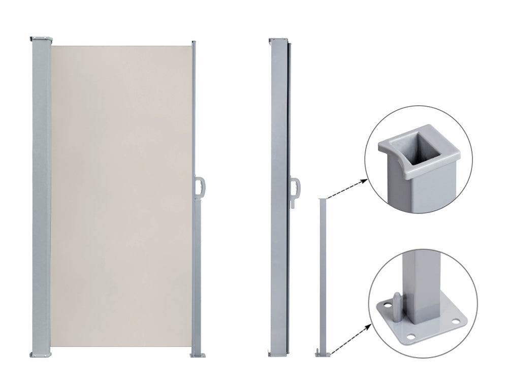 TOUGHOUT 1.8m x 3m Retractable Side Awning Screen Shade