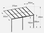 TOUGHOUT Patio Canopy Roof 3.7M x 3M
