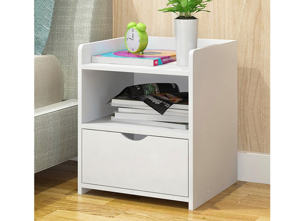 KNOX Bedside Table Nightstand - WHITE