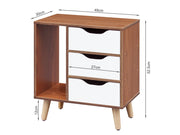LUCA Bedside Table Nightstand - WALNUT