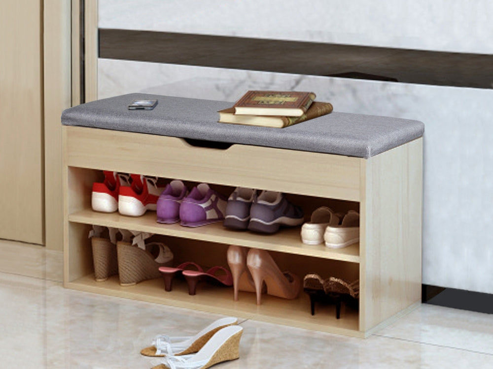 MANTLE Shoe Rack Storage Cabinet Shoe Bench - GREY