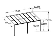 TOUGHOUT Patio Canopy Roof 4.96M x 3M