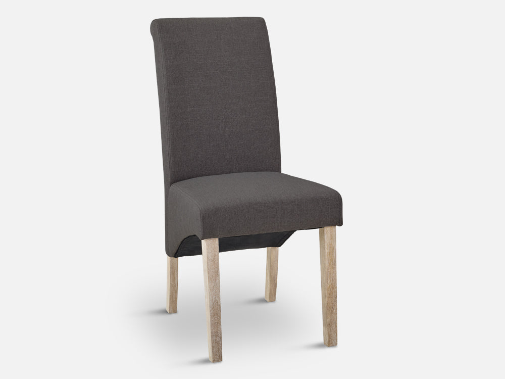 LOLA 2PCS Upholstered Dining Chair - CHARCOAL