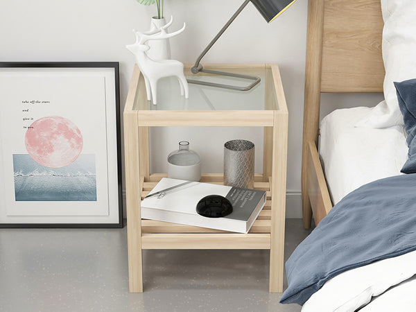 ZEV Square Coffee Table Side Table - OAK