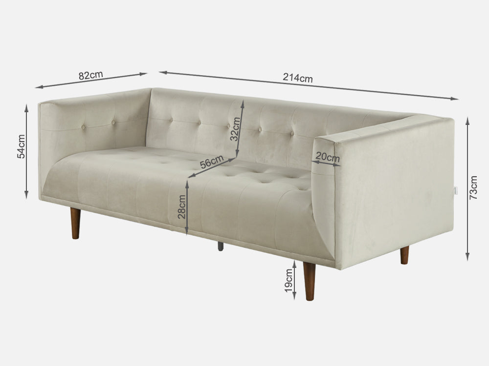 MANAROLA 3 Seater Sofa - BEIGE