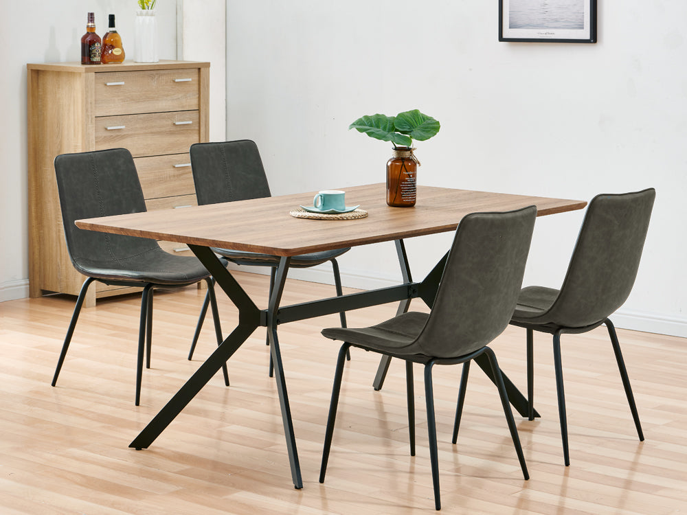 ROWAN 4PCS Dining Chair - DARK GREY