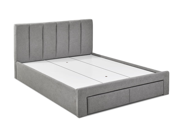 HLOLELA King Bed Frame with Storage - LIGHT GREY