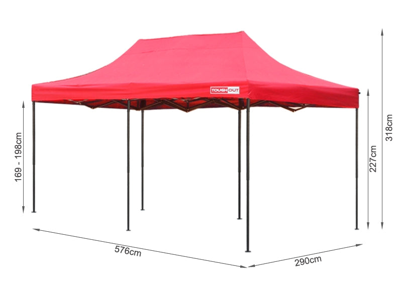 TOUGHOUT Breeze Gazebo 3x6M RED