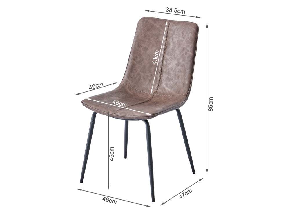 ROWAN 4PCS Dining Chair - BROWN