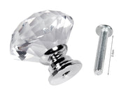 10 x Cabinet Knob Drawer Knobs Handle - Crystal Glass