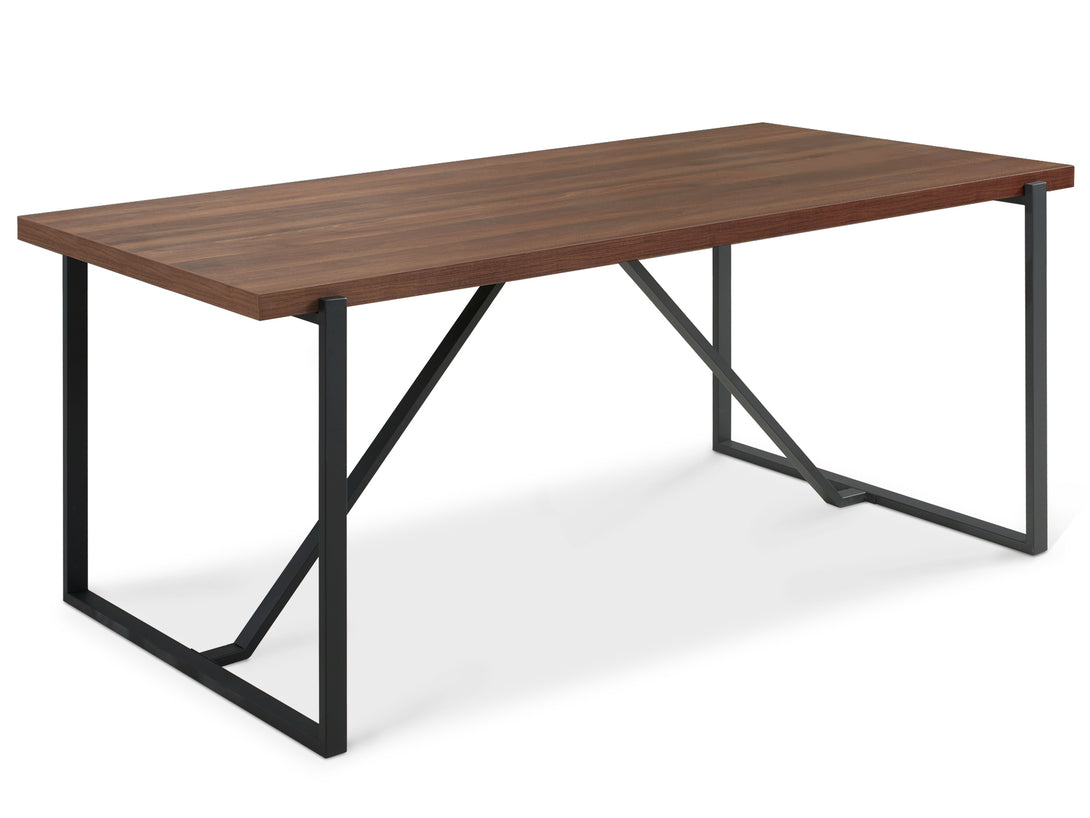 LIRON Dining Table Rectangle 180x90cm - WALNUT