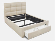 MUSALA Queen Bed Frame with Storage - BEIGE