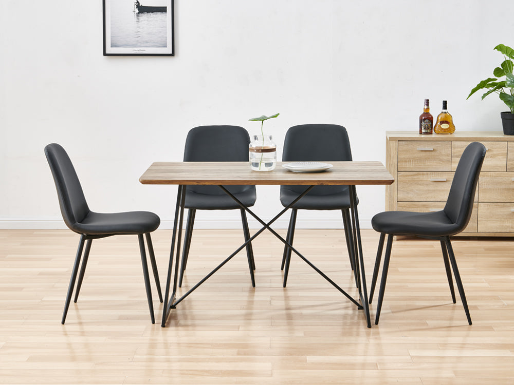 CALLIE 4PCS Dining Chair - DARK GREY