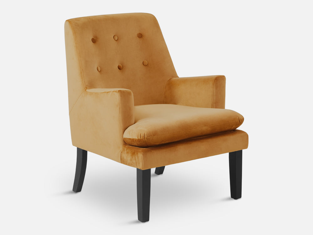 MILA Velvet Arm Chair - BROWN