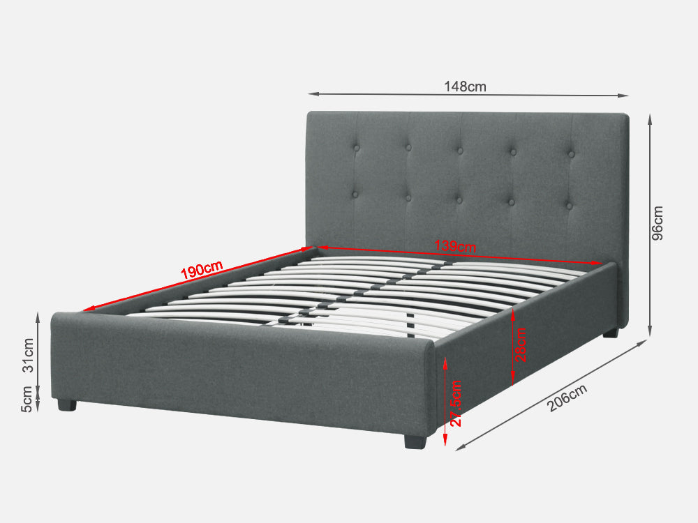 AORAKI Double Bed Frame - GREY