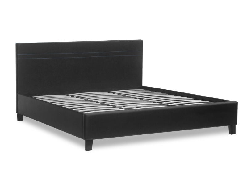 LOGAN Super King PU Bed Frame - BLACK