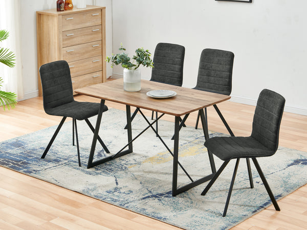 NOELLE 4PCS Upholstered Dining Chair - DARK GREY