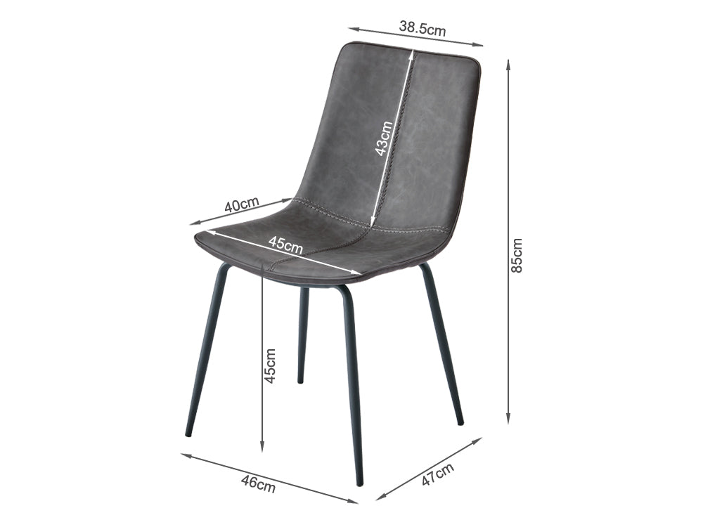 ROWAN 4PCS Dining Chair - DARK GREY