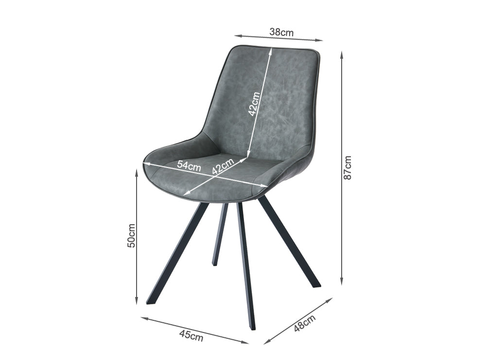 CECILIA 4PCS Dining Chair - DARK GREY