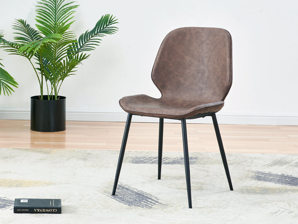 SLOANE 4PCS Dining Chair - BROWN