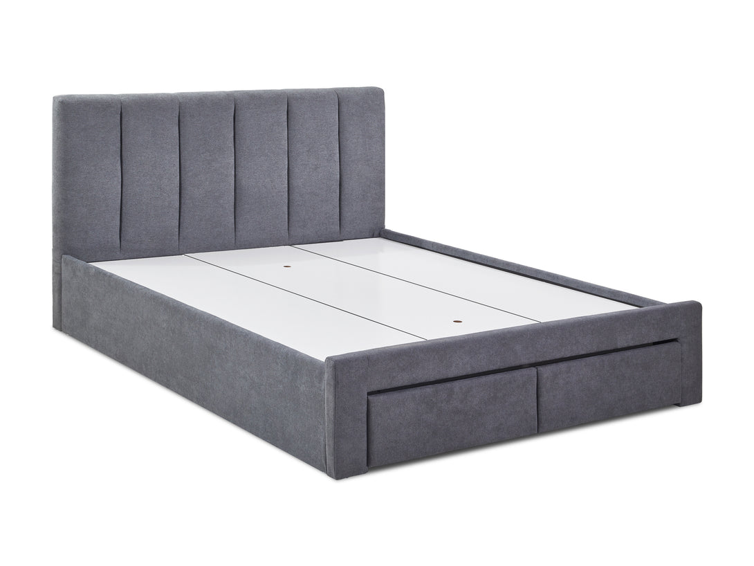 HLOLELA King Bed Frame with Storage - DARK GREY