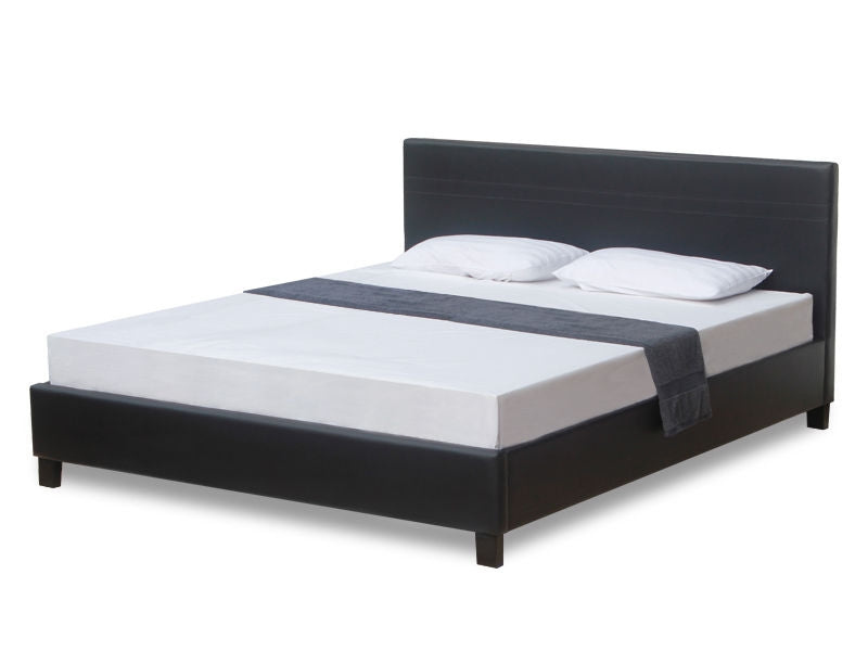 LOGAN Super King PU Bed Frame - BLACK