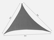 TOUGHOUT Shade Sail Triangle 5m x 5m x 5m - CHARCOAL