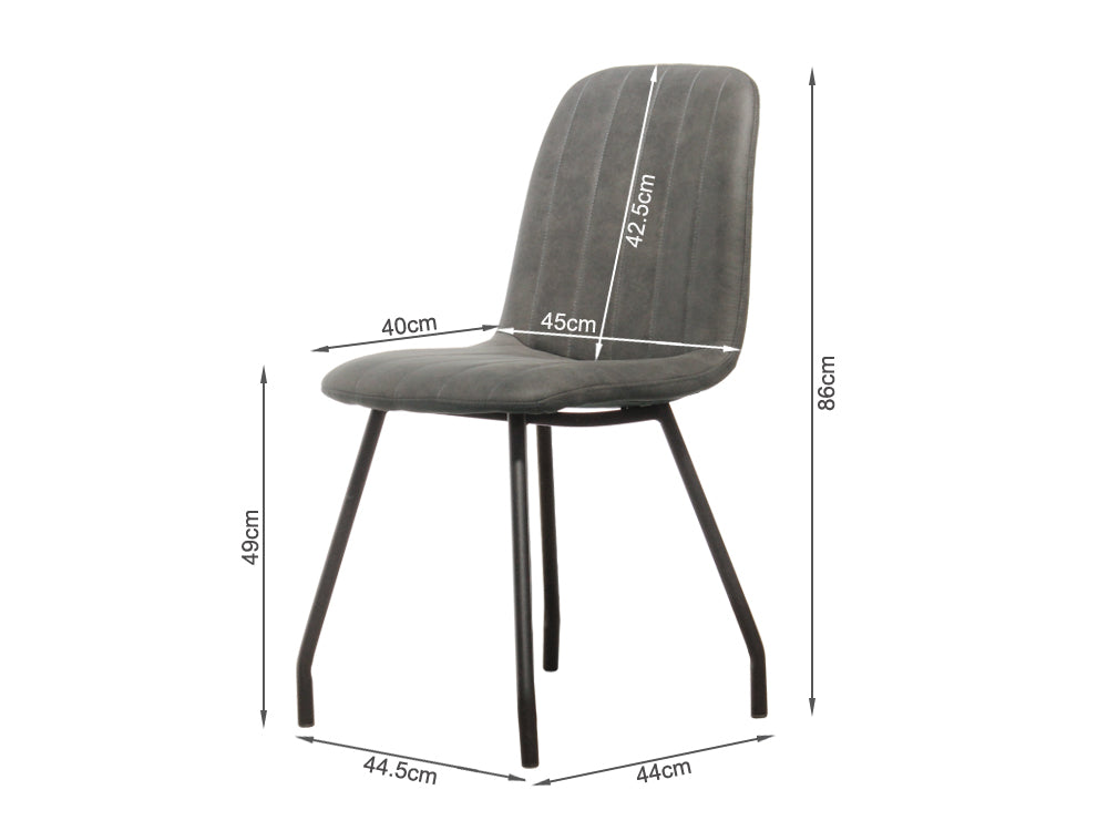 KIARA 4PCS Dining Chair - DARK GREY