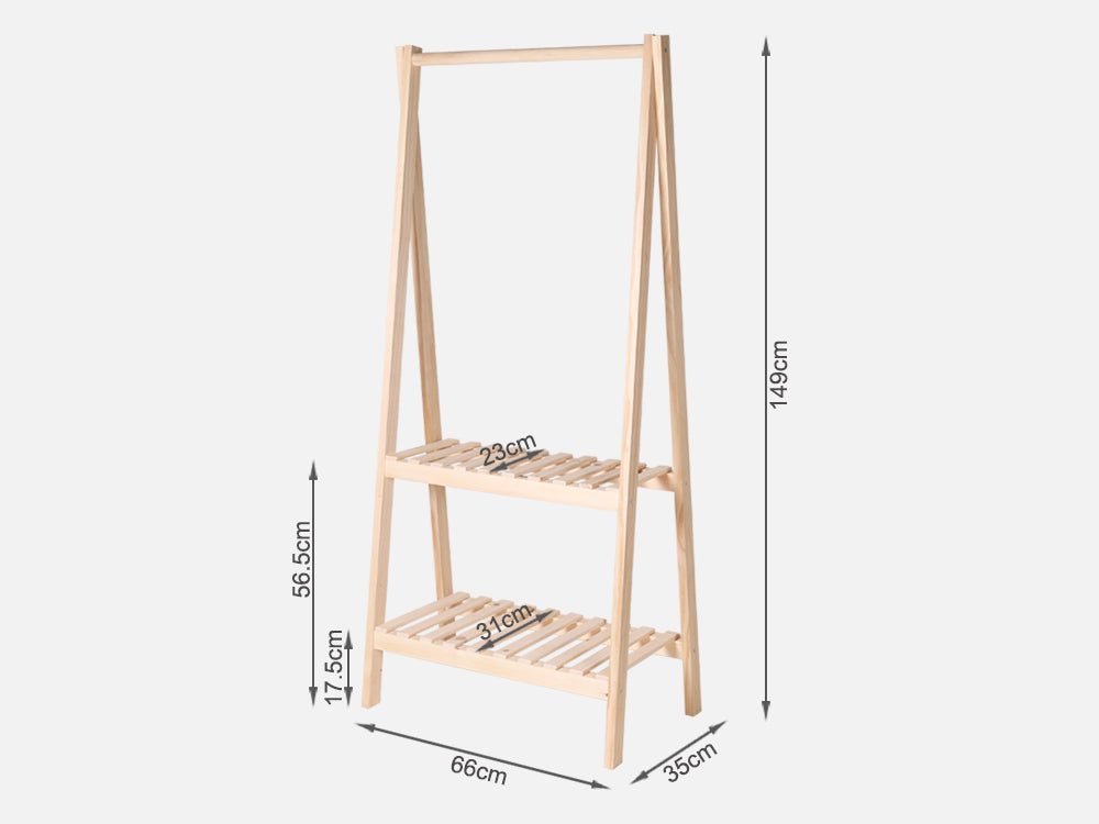 PEIPUS Wooden Clothes Rack - OAK