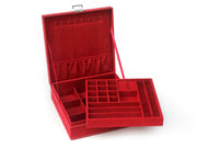 Velvet Suede Jewellery Box Storage Case - RED