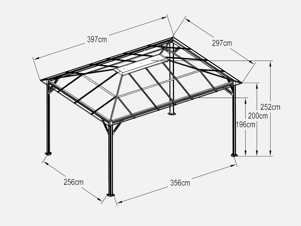 TOUGHOUT Patio Gazebo Aluminium Gazebo with Mosquito Netting 4x3M
