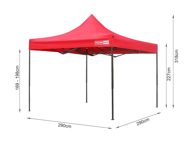 TOUGHOUT Breeze Gazebo 3x3M RED